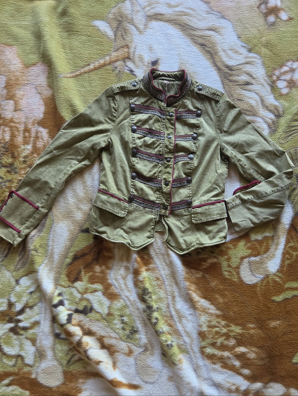 Free People Military-Style Olive Green Women's Jacket